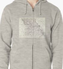 Vintage Map of Missouri (1883) Zipped Hoodie