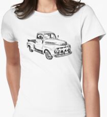 1951 ford F-1 Pickup Truck Illustration Women's Fitted T-Shirt