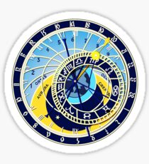 Astronomical, Clock, Prague, Orloj, Czech, on BLACK Sticker