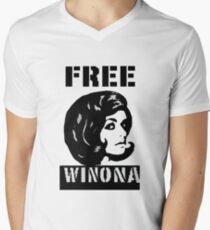 FREE WINONA!! Men's V-Neck T-Shirt
