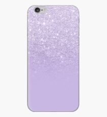 Stylish purple lavender glitter ombre color block iPhone Case