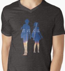 Camiseta para hombre de cuello en v Kimi no na wa