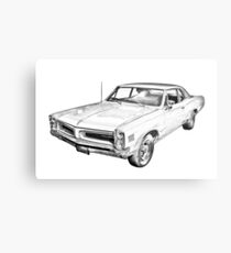 1966 Pontiac Lemans Car Illustration Metal Print