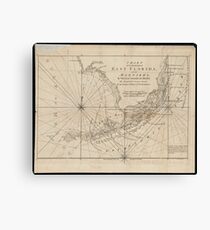 Vintage Map of The Florida Keys (1771) Leinwanddruck