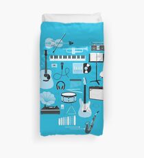 Blue Music Things Duvet Cover