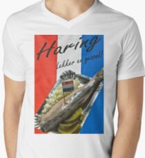 Haring- "herring" poster- Amsterdam Men's V-Neck T-Shirt