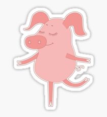 Cute piggy in cartoon style Sticker