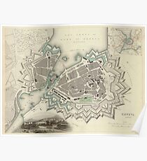 Vintage Map of Geneva (1841) Poster