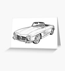 Mercedes Benz 300 SL Convertible Illustration Greeting Card