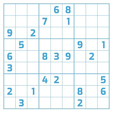 Sudoku Puzzle Blue and White | Puzzle #1 | Metal Print