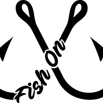 Fishing hook with Fish on Text | Sticker