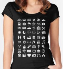 Travel Icons Language (White) Women's Fitted Scoop T-Shirt