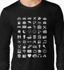 Travel Icons Language (White) Long Sleeve T-Shirt
