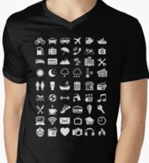 Travel Icons Language (White) Men's V-Neck T-Shirt