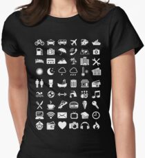 Travel Icons Language (White) Women's Fitted T-Shirt