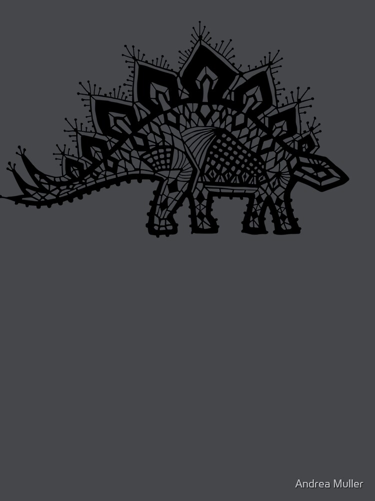 Stegosaurus Lace - Black / Grey by andreaalice
