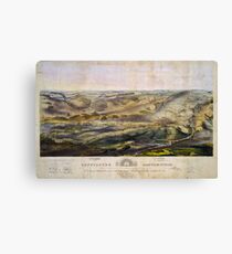 Vintage Map of The Gettysburg Battlefield (1863) Canvas Print