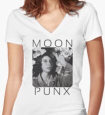 Cat Power Moon Punx Women's Fitted V-Neck T-Shirt