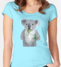 Koala with Koalafication Polygon Art Women's Fitted Scoop T-Shirt