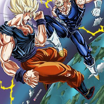 SSJ2 Goku vs Majin Vegeta - Q10Mark Poster for Sale by q10mark