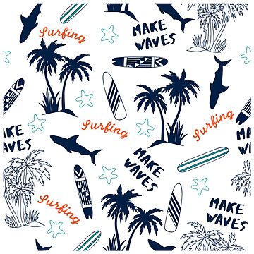 Summer seamless pattern, vector illustration with palm tree