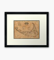 Vintage Map of Nantucket (1869) Framed Print