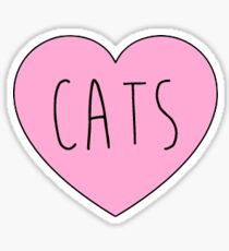 Pegatina corazón de gatos