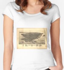 Vintage Pictorial Map of Key West FL (1884) Women's Fitted Scoop T-Shirt