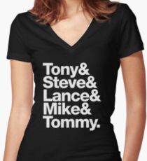 Tony. Steve. Lance. Mike. Tommy Women's Fitted V-Neck T-Shirt