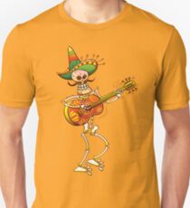 Mexican Skeleton Playing Guitar Unisex T-Shirt