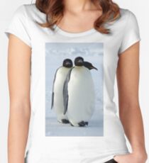 Emperor Penguins Huddled Women's Fitted Scoop T-Shirt