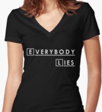 House MD Everybody Lies Hugh Laurie Women's Fitted V-Neck T-Shirt