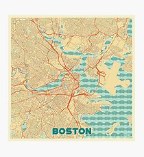 Boston Map Retro Photographic Print