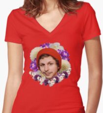 michael cera Women's Fitted V-Neck T-Shirt