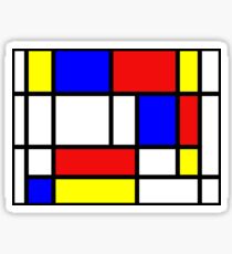 Retro Mondrian Pattern Sticker