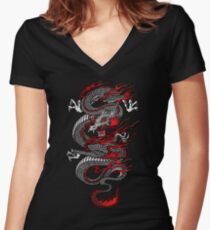 Asian Dragon Women's Fitted V-Neck T-Shirt