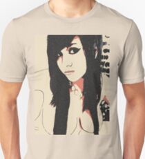Sexy goth, brunette girl glamour posing, seducing, tease Unisex T-Shirt