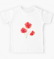 Wasserfarbe Mohn Kinder T-Shirt