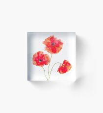 Wasserfarbe Mohn Acrylblock