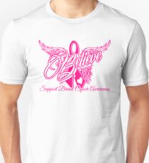 Believe Support Breast Cancer Awareness Tee Unisex T-Shirt