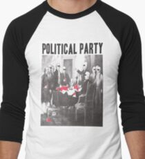 Camiseta ¾ bicolor para hombre Sombras de partido político y copas rojas