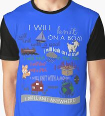 Knitting Products: I Will Knit on a Boat Graphic T-Shirt