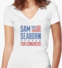 Sam Seaborn für den Kongress Shirt mit V-Ausschnitt