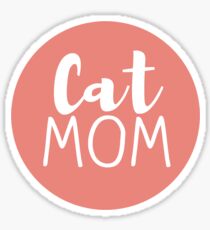 Cat Mom - Coral Sticker