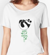 Camiseta ancha para mujer El equilibrio es todo! Panda que cae