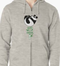 Balance Is Everything! Tumbling panda. Zipped Hoodie