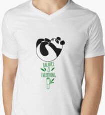 Balance Is Everything! Tumbling panda. Men's V-Neck T-Shirt