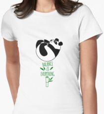 Balance Is Everything! Tumbling panda. Women's Fitted T-Shirt