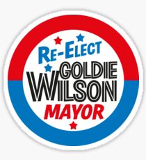Back to the Future 'Re-Elect Mayor Goldie Wilson' design Sticker