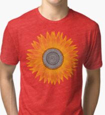Golden Mandala Sunflower Tri-blend T-Shirt